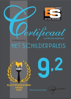 Certificaat Het Schilderspaleis