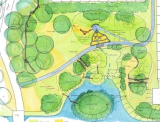 Plattegrond natuurspeeltuin achter Sterflat 3 Grote Waal