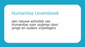 humanitas levensboek
