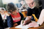 Schrijfles in Schooltje Kollum_Foto Frank bedijs