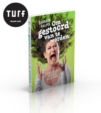 Boek Om gestoord van te worden en logo Turf