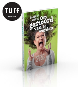Boek Om gestoord van te worden en logo Turf