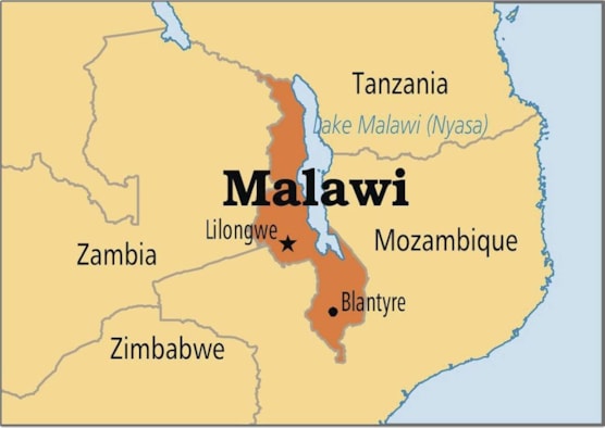 Malawi-kaart