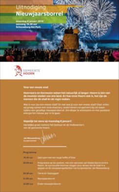 Uitnodiging Nieuwjaarsborrel 8 januari 2018