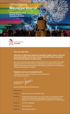 Uitnodiging Nieuwjaarsborrel 8 januari 2018