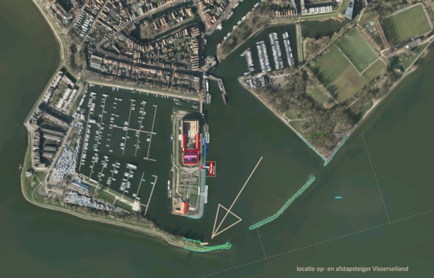 Visserseiland locatie op- en afstapsteiger