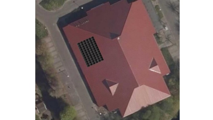 Plaatsingsplan Munnikenwoud. Totaal 72 stuks zonnepanelen.