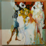 Maddy Rentenaar - Bont gezelschap 110 x110, olieverf en lakverf op doek