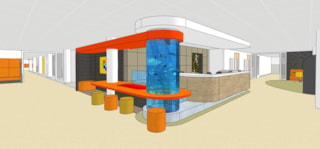 Knooppunt zitje speelwand aquarium