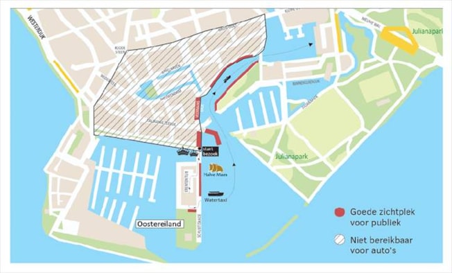Route watertaxi met Koninklijk paar