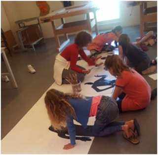 Jongeren maken kunstwerk