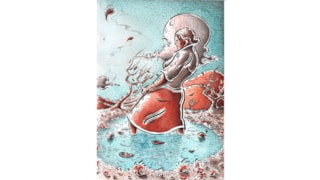 Vrouw in het water (S. Koenen, 2013)