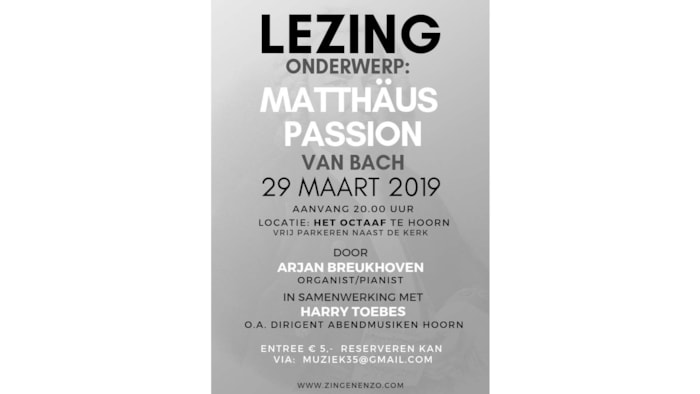 Lezing Matthaus Passion Hoorn