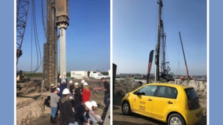 De eerste paal ceremonie met alle medewerkers van het bedrijf