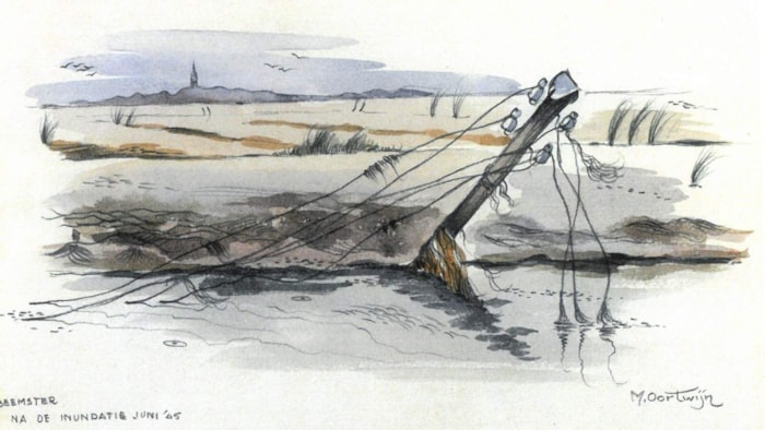 Lezing, schade in de Beemster na de inundatie van 1944-1945