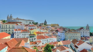 Sea city landscape sky