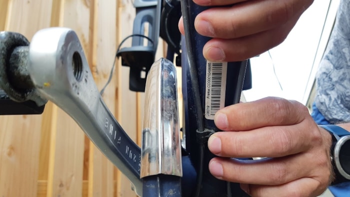 Fiets gegraveerd
