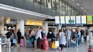 Drukte op Schiphol