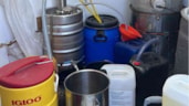 Interieur drugscontainer