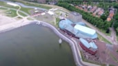 Dronefoto stadsstrand