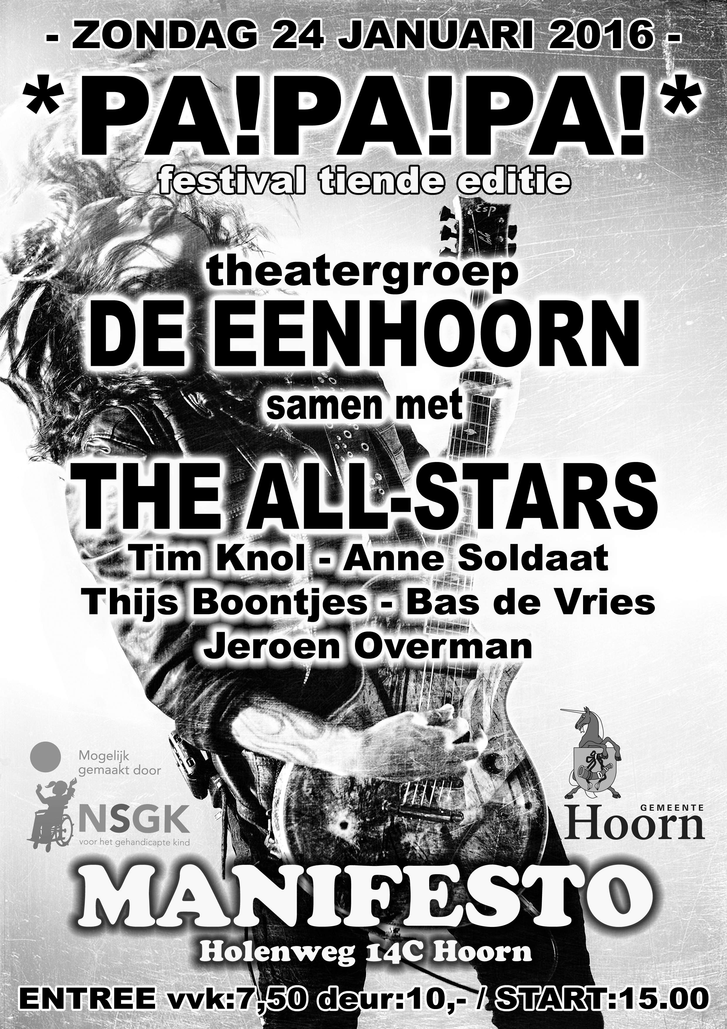 Zondag 24 januari Pa!Pa!Pa!