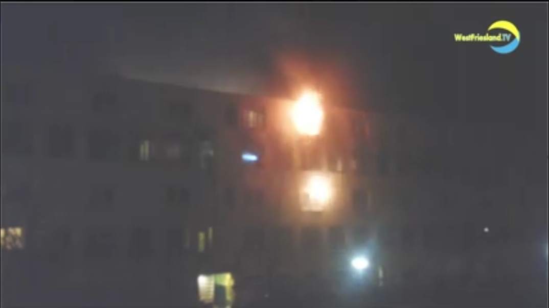 Video van de brand aan het Westfriese Hof