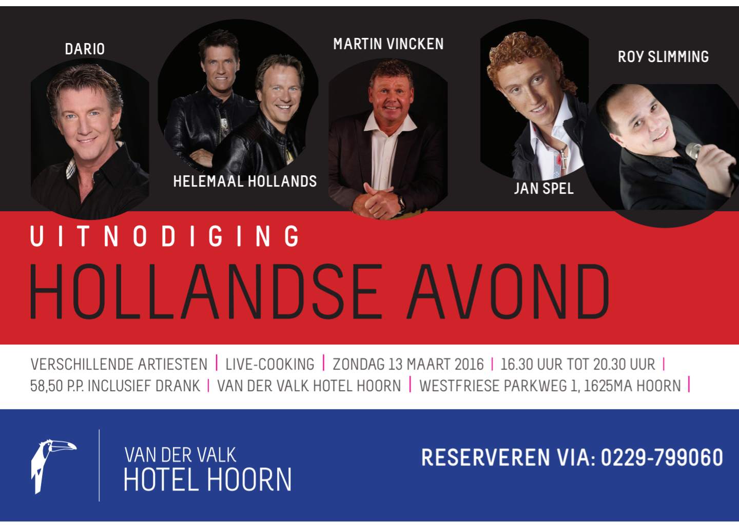 Hollandse avond met live artiesten