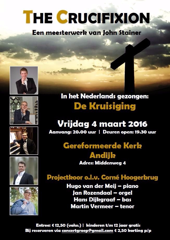 The Crucifixion op 4 maart a.s. in de Geref. kerk te Andijk