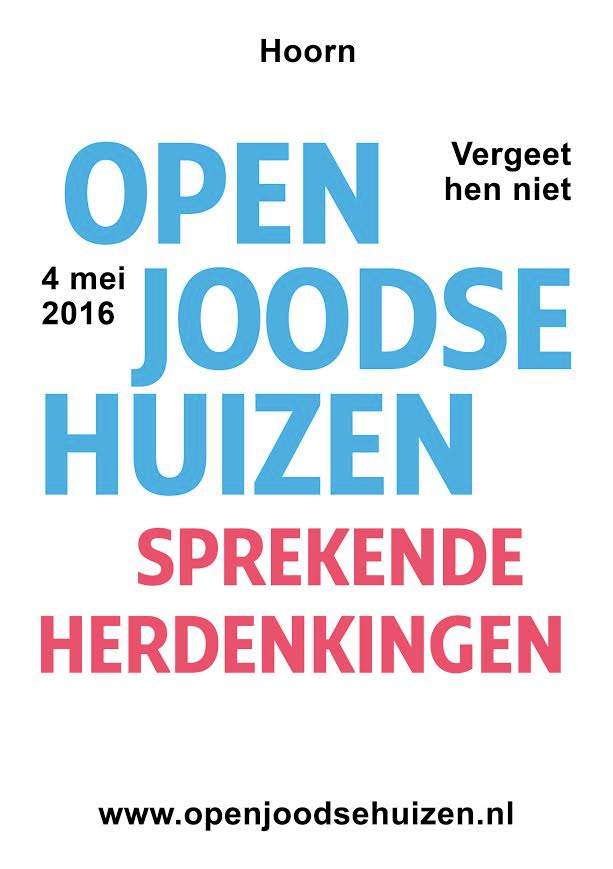 Sprekende herdenkingen in Open Joodse Huizen in Hoorn
