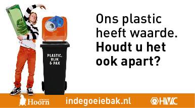 Voor de zomer rolcontainer voor plastic, lege pakken en blik in Hoorn