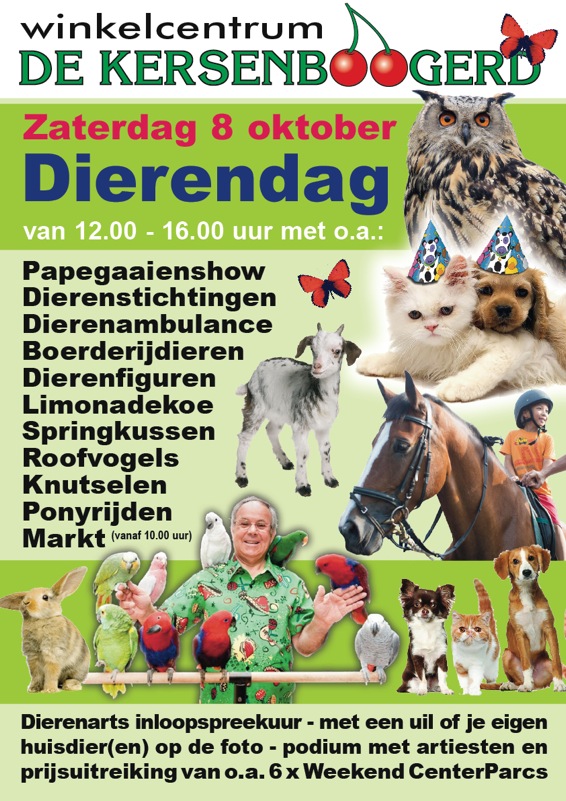 Dierendag in winkelcentrum de Kersenboogerd