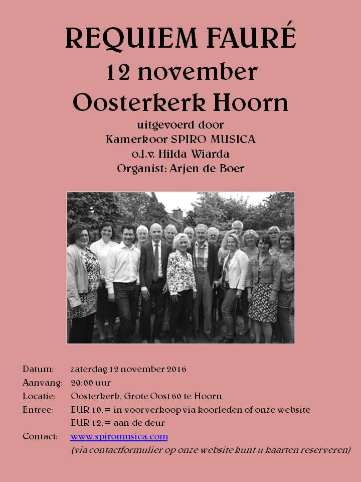 Spiro Musica zingt het Requiem van Fauré