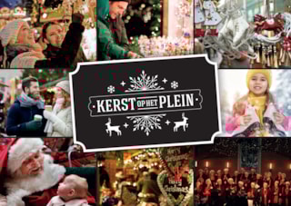 Ansichtkaart Kerst op het Plein A6 fc-1