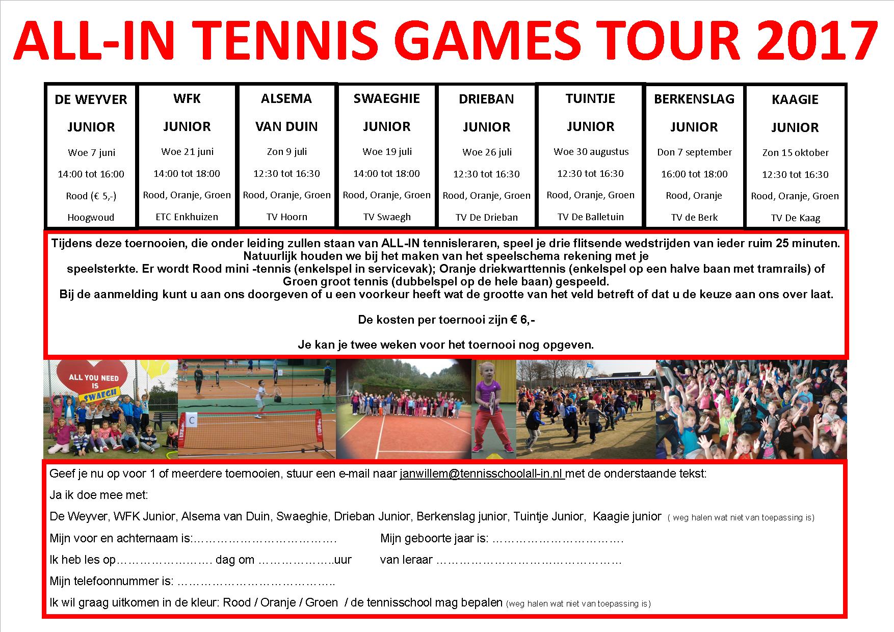 ALL-IN Tennis Games Tour 2017 van start