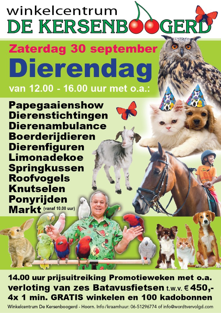 Dierendag evenement in W.C. De Kersenboogerd