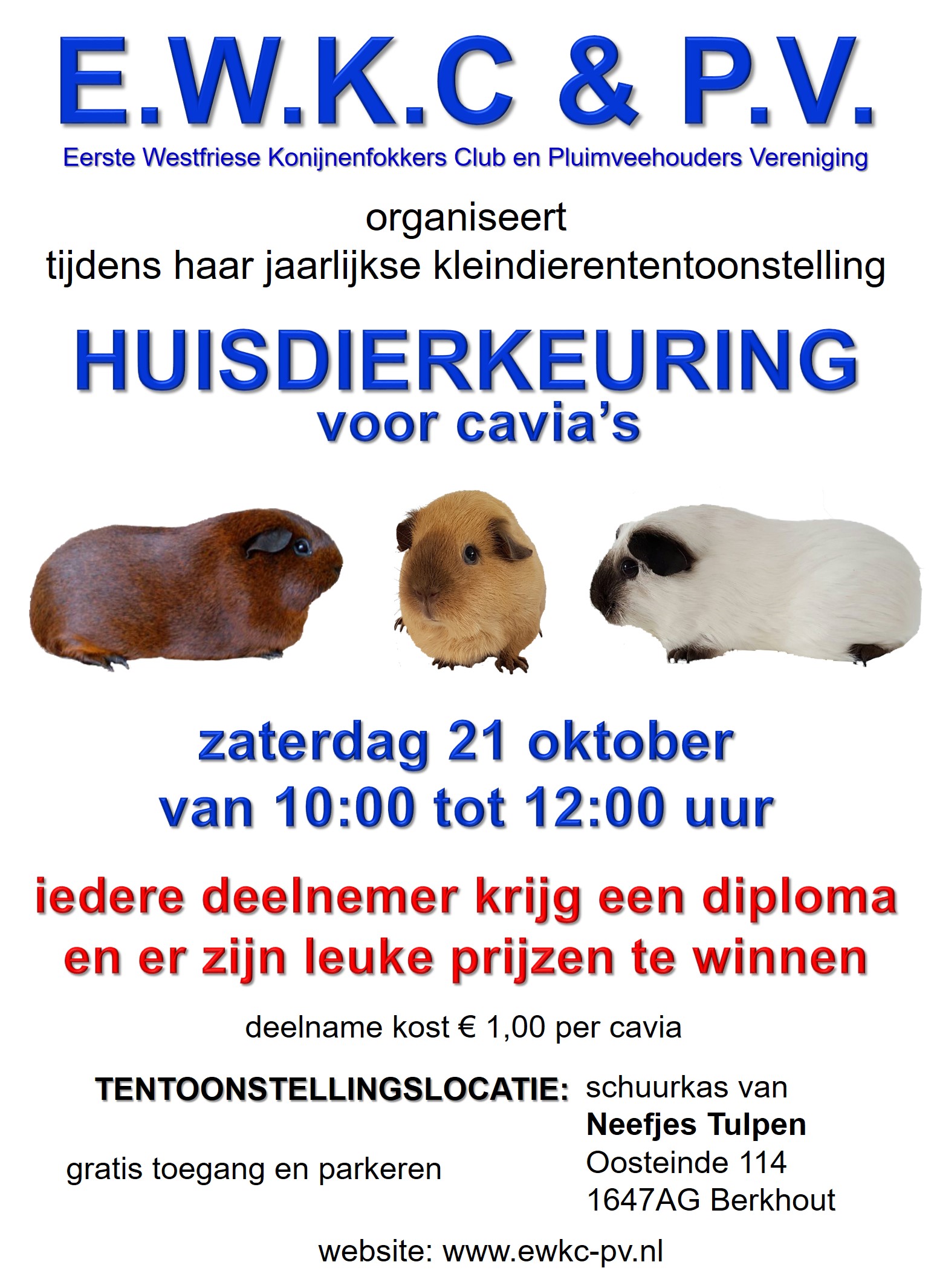 Kleindierententoonstelling bij Neefjes Tulpen in Berkhout