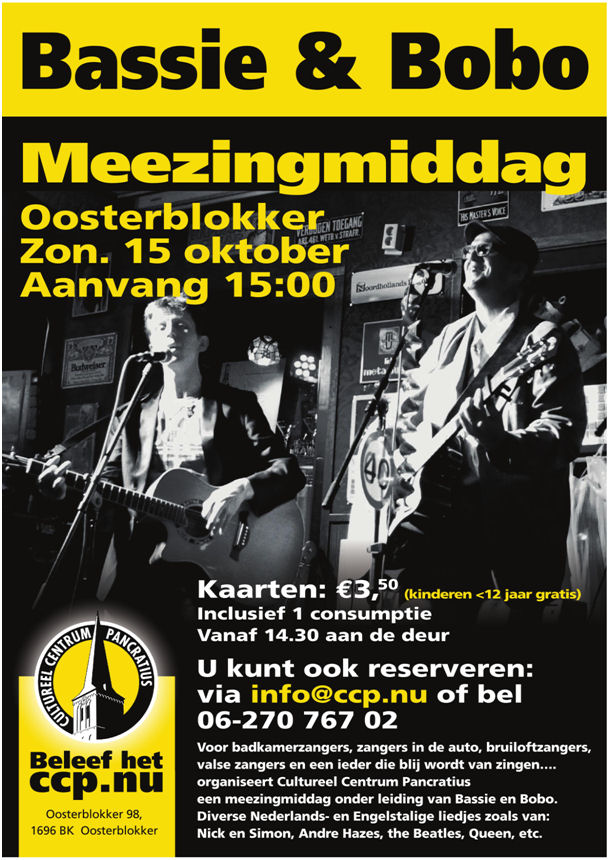 Mee zingen in Cultureel Centrum Pancratius