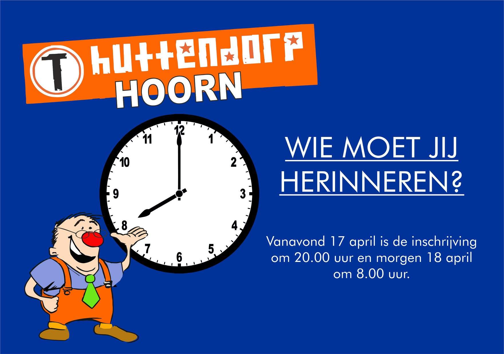 Inschrijving  voor Huttendorp Hoorn - Kinderwerk dinsdagavond niet mogelijk
