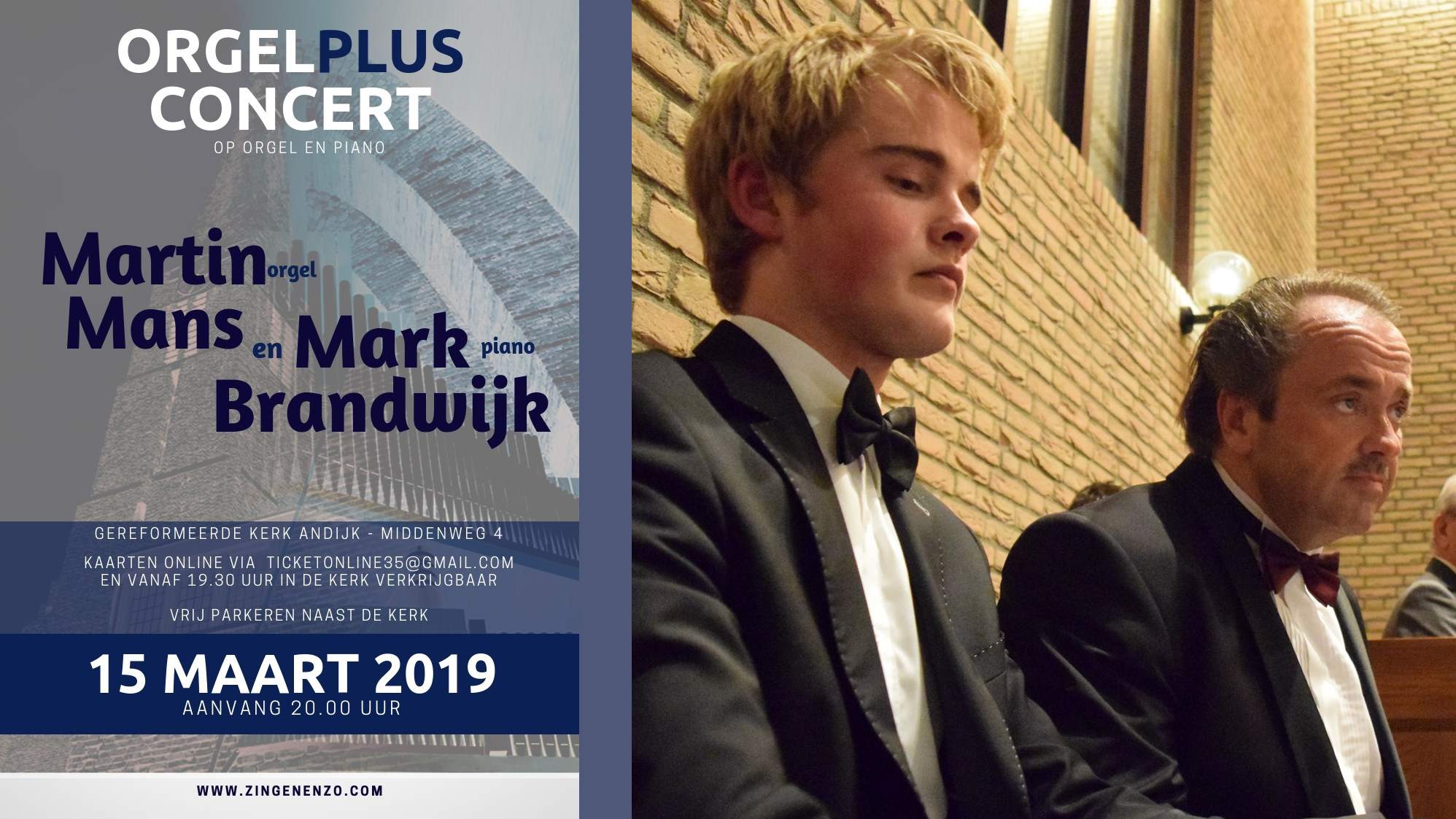 Martin Mans en Mark Brandwijk in Geref. Kerk Andijk