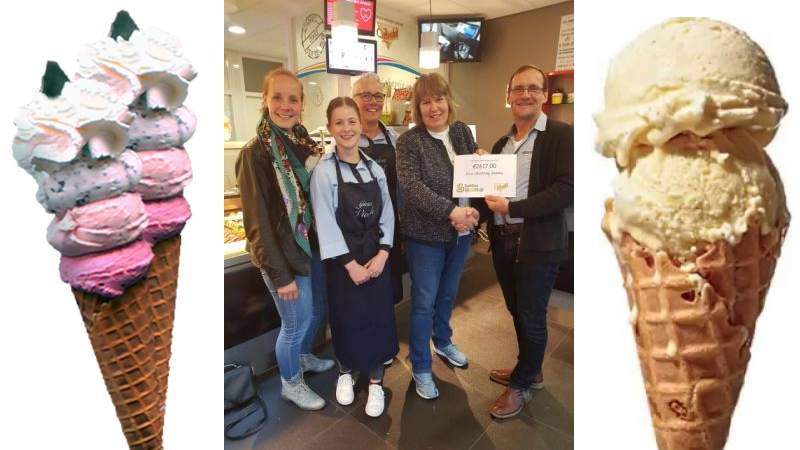 IJssalon Vivaldi haalt meer dan 2500 euro op voor Stichting Semmy