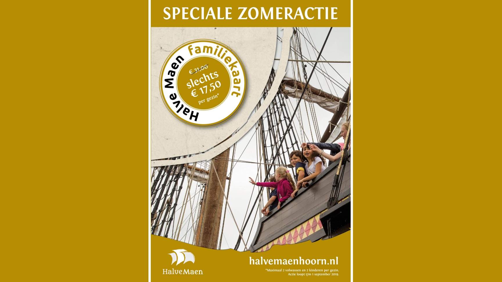 Voordelige familiezomerkaart voor bezoek Halve Maen 