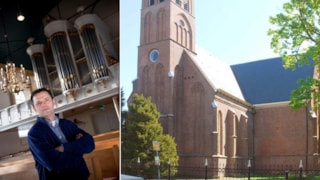 André van Vliet speelt op het orgel van de Hervormde kerk in Venhuizen 