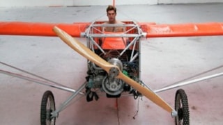 Joost Conijn in vliegtuig