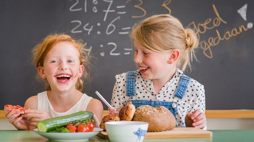 Burgemeester ontbijt met scholieren Tabor College