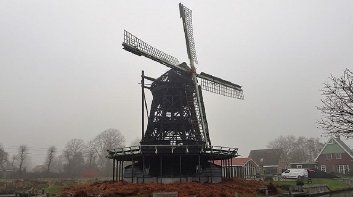 Molen de Ceres Bovenkarspel na de brand oudejaarsavond  2