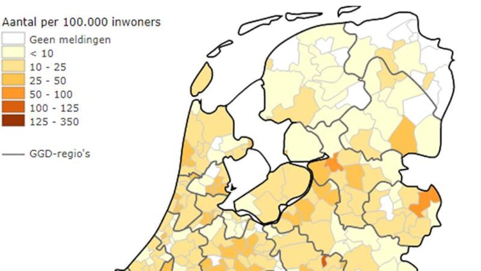 Coronabesmettingen NL per 22 maart 2020
