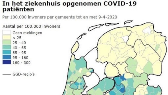Coronabesmettingen NL per 9 april 2020