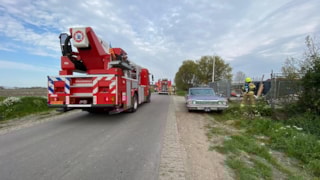 Brand in loods in Enkhuizen