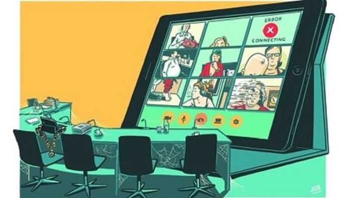 Digitale raadsvergadering tekening