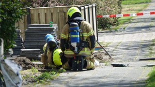 Gaslek in voortuin woning Enkhuizen 2